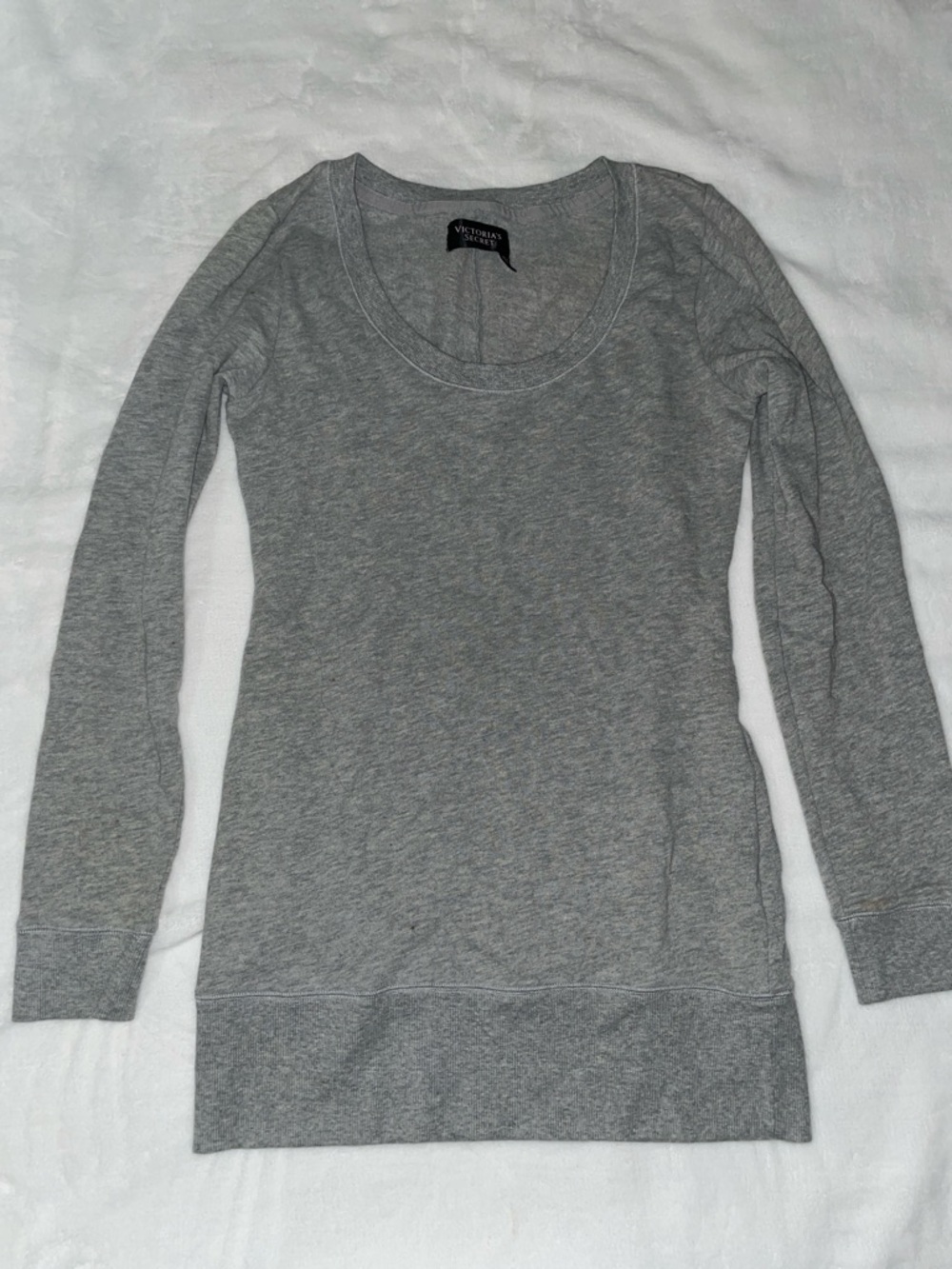 NWOT Victoria's Secret Heather Gray Scoop Neck Long Sleeve Top Sweater Dress